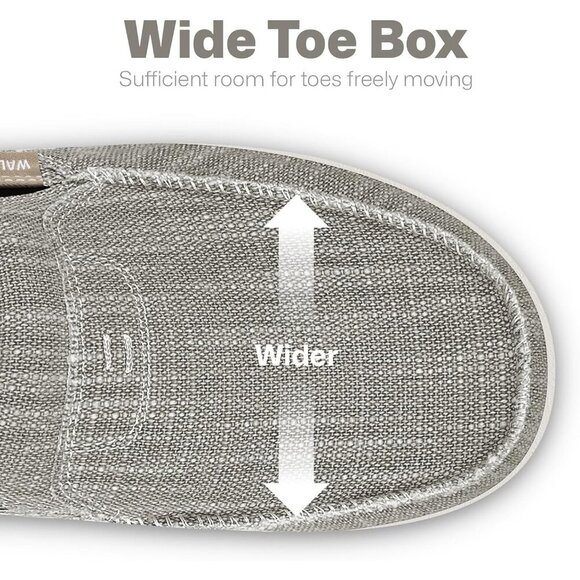 〽️Closed Toe Loafers Sneakers Men\'s Gray Canvas Slip On Orthopedic Lightweight